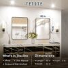 TETOTE Black Framed Mirrors for Bathroom, 22x30 Inch Brushed Metal Frame Wall Mounted Mirror