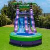 16’ Purple Tropical Lightweight Premium Commercial Grade Water Slide Inflatable with Attached Pool for Kids and Adults (with Blower), Wet Dry Use, Summer Fun