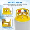 30 LB Refrigerant Recovery Tank for R12, R22, R134A, R410A Refrigerant with 1/4 SAE Y-Valve Liquid/Vapor Reclaim Tank AC Freon Recovery Tank Refrigerant Recovery Cylinder Tank Reusable-FAHKNS