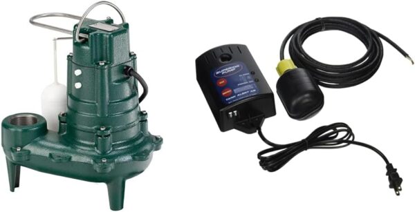 Waste-Mate 267-0001 Sewage Pump, 1/2 HP Automatic – Heavy-Duty Submersible Sewage, Effluent or Dewatering Pump
