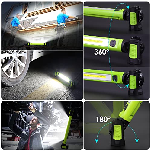 Work Light, 2500LM Bright LED Work Lights, 5200mAh Rechargeable Magnetic Underhood Work Light