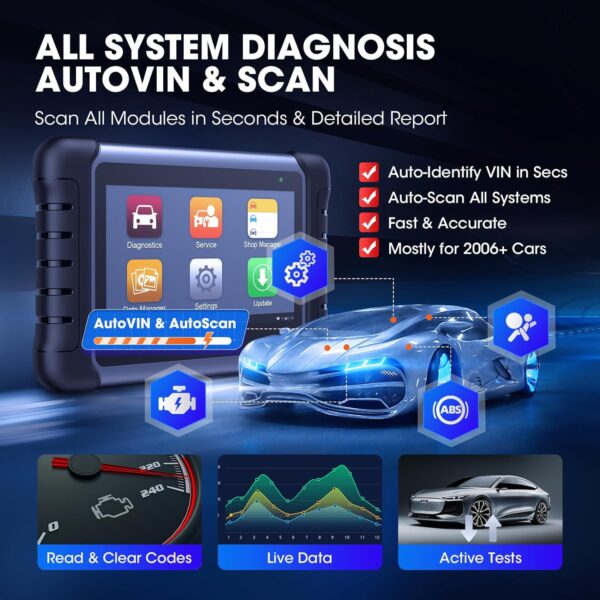 2024 Bidirectional Tool as MK808BT Pro MX808S M808Z, Function as MaxiCheck MX900, 28+ Service, Active Test, All System Diagnose, Injector Coding, FCA Autoauth Android 11