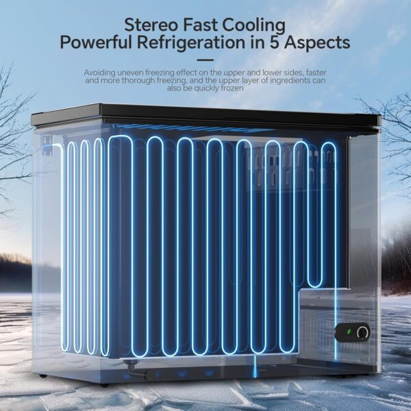 09e0c28e258545c59ddd73af79be51ef 3.5 Cubic Feet Chest Freezer with 2 Removable Baskets Free Standing Top Open Door Compact Freezer with Adjustable Temperature for Home/Kitchen/Office/Bar (3.5 Cubic Feet, White)