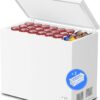 3.5 Cubic Feet Chest Freezer with 2 Removable Baskets Free Standing Top Open Door Compact Freezer with Adjustable Temperature for Home/Kitchen/Office/Bar (3.5 Cubic Feet, White)