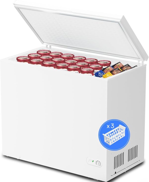 0a1b06212859477fbaf3c72c9d8e2535 3.5 Cubic Feet Chest Freezer with 2 Removable Baskets Free Standing Top Open Door Compact Freezer with Adjustable Temperature for Home/Kitchen/Office/Bar (3.5 Cubic Feet, White)