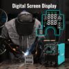 145A MIG Welder, 110V/220V Dual Voltage Gas/Gasless Flux Core MIG Welder/Lift TIG/Stick 3 in 1 Synergic MIG145 9GEN Welding Machine, Flux/Solid Welder Digital Screen Display