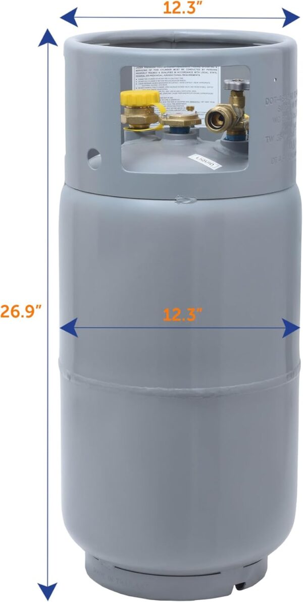 0a92e0c4132c4e259965764435e11674 Steel Forklift Propane Tank Cylinder with Built-in Gauge, Gray-Flame King