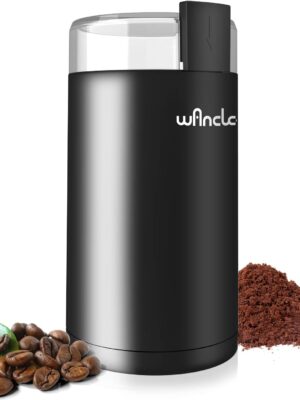 Wancle Electric Coffee Grinder, Quiet Spice Grinder, One Touch Coffee Mill for Beans