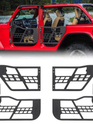 Off Road Safari Tubular Doors Compatible with 2018-2023 Wrangler JL 4 Door – Set of 4 Fat Tube Half Doors for Adventure
