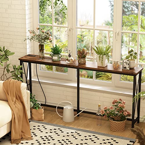 0c0ed7ccbfac4c2bb9e9c0b247b7f3f8 SUPERJARE 70 Inch Console Table with 2 Outlet and 2 USB Ports