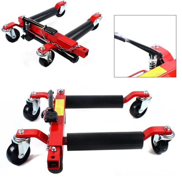 0c62c48a7fcf40ca8ecc2a61c8934297 1500lb HYDRAULIC Positioning Car Wheel Dolly Jack Lift Auto Vehicle Moving Hoist