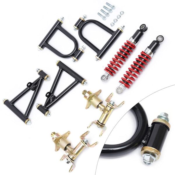 0d2fd44f431e4a79ac9a6f3b62f5b5f3 1 Set Front Suspension Swingarm Assembly Parts Fit For DIY Buggy Electric ATV Quad Bike Buggy Go Kart Parts