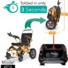 2020 Model Wide Seats Fold & Travel Lightweight Wheelchair Motor Motorized Wheelchairs Electric Silla De Ruedas Power Wheelchair Power Scooter Aviation Travel Safe Heavy Duty Mobility Aids Chair