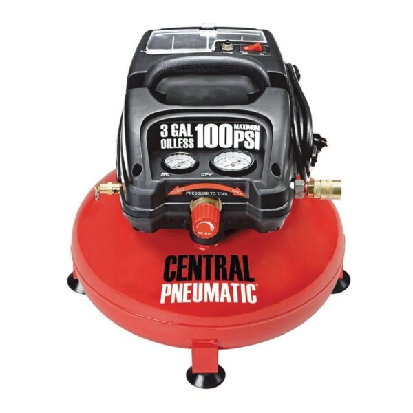 0df9ebaa87a246379315a1b637f2831d 3 gal. 1/3 100 PSI Oilless Pancake Air Compressor