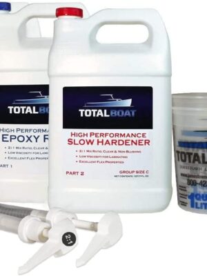 TotalBoat High Performance Epoxy Kit, Crystal Clear Marine Grade Resin and Hardener for Woodworking, Fiberglass and Wood Boat Building and Repair (2 Gallon, Fast)