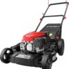 21" Steel Deck Gas Lawn Mower, Heavy-Duty 3-in-1 Push Mower, 144cc 4-Stroke Engine, 6-Position Height Adjustment, Large 1.4 Bushel Grass Catcher, Durable & Efficient for Yard & Garden