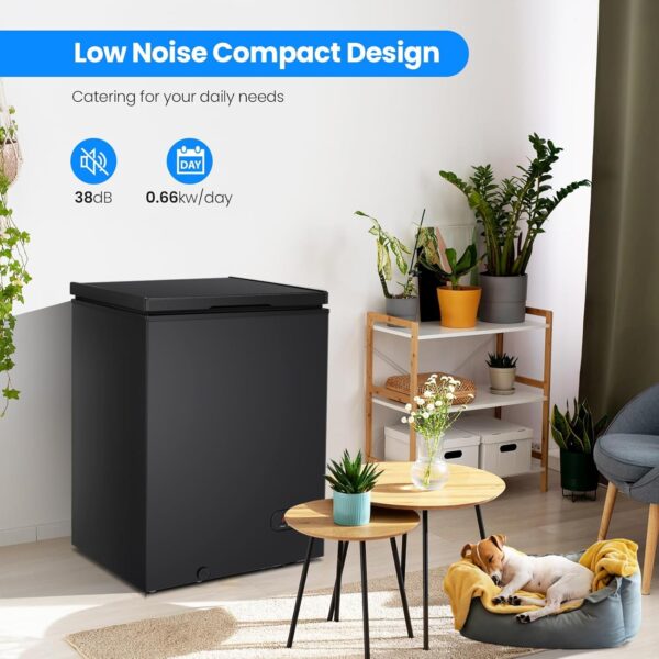 0f7b51c56c214ed2b5039f908a4d2a6d 3.5 Cubic Feet Chest Freezer with 2 Removable Baskets Free Standing Top Open Door Compact Freezer with Adjustable Temperature for Home/Kitchen/Office/Bar (3.5 Cubic Feet, White)