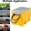 TECSPACE 58 Gallon Gasoline Tank, Portable Fuel Tank with 12V Electric Fuel Transfer Pump, 40 GPM Gasoline Fuel Tank with 4 Meters Hose for Gasoline Transportation (Yellow, 58 gal)