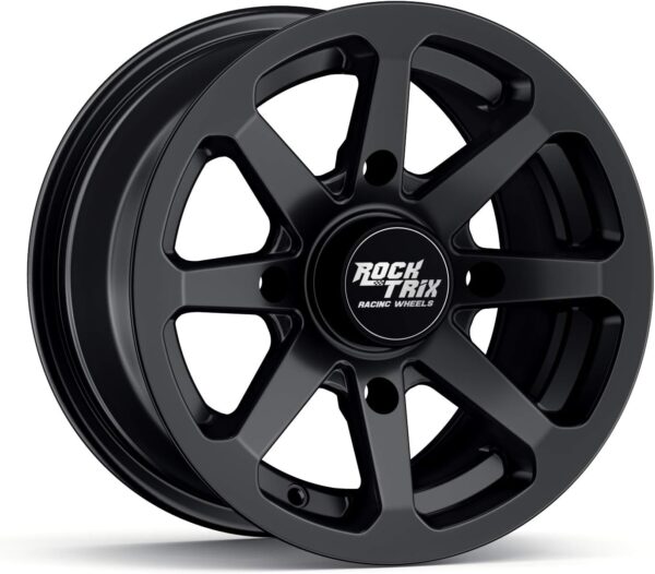 11073e95e1914f3da0e5373b027bc83e RT102 15in Wheels 15x7 4x137, 4+3 Offset, ATV UTV SxS Rims, Compatible with Can Am Commander Max Defender Max Pro Maverick X3 Maverick Trail, 4/137 Matte Black, Set of 4