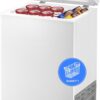 3.5 Cubic Feet Chest Freezer with 2 Removable Baskets Free Standing Top Open Door Compact Freezer with Adjustable Temperature for Home/Kitchen/Office/Bar (3.5 Cubic Feet, White)