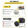 Premium 33 Gallon Steel Outdoor Compost Tumbler Bin With Dual-Chamber