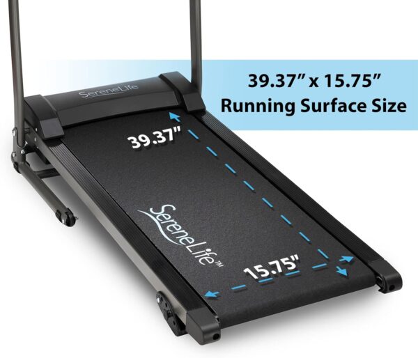 1550354c8d6c401cbc5d59bcd3b57784 SereneLife Folding Treadmill - Foldable Home Fitness Equipment with LCD for Walking & Running - Cardio Exercise Machine - Preset and Adjustable Programs - Bluetooth Connectivity