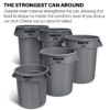 Yellow Heavy-Duty Trash/Garbage Can, (Pack of 6)