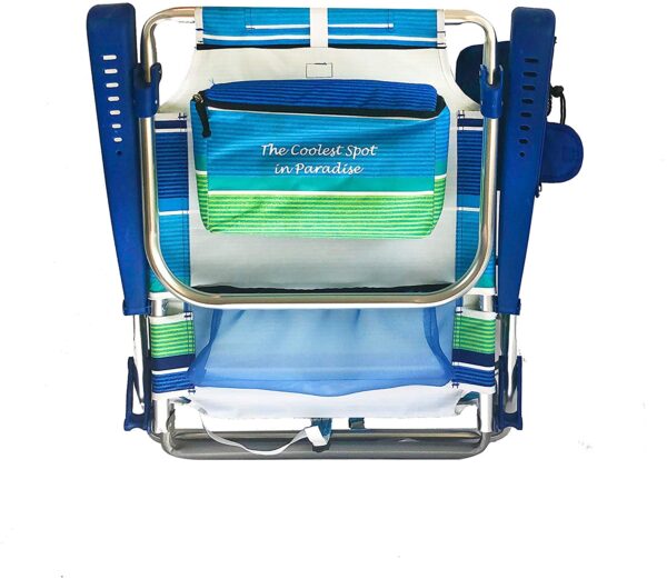 2 Backpack Beach Chairs with Storage Pouch and Towel Bar