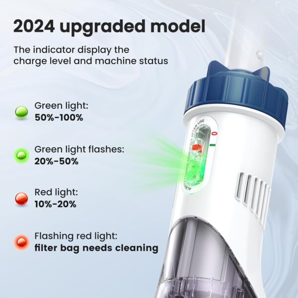 18fb436185d7498bb6d207a7c5da95ef Pool Vacuum for Above Ground Pool with a Telescopic Pole, Running time up to 1H, T403 Handheld Rechargeable Pool Cleaner with Powerful Suction up to 18.5 gallons/min, Ideal for Leaves, Debris
