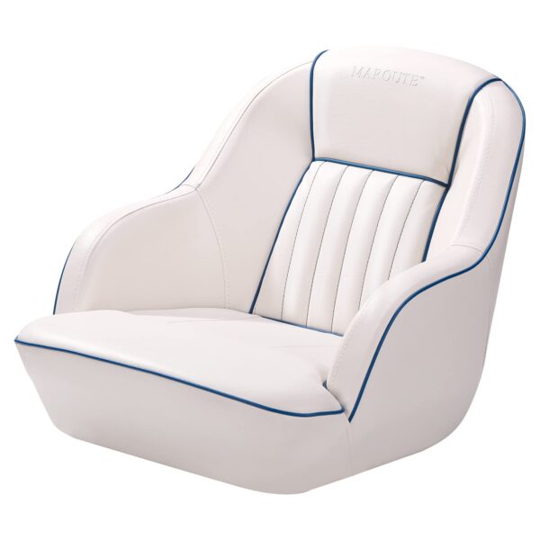 1aebc82d3f3f4ac397135e22c7fc6f2c Pontoon Boat Seat, Captains Bucket Boat Seat, Back Folding Boat, Boat Cabin Seating – White & Blue