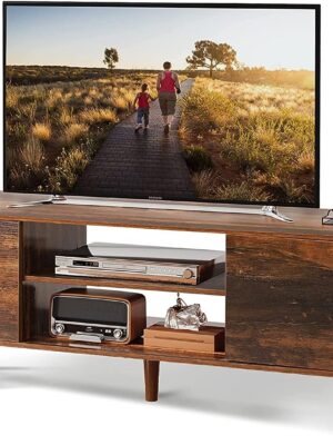 WLIVE TV Stand for 55 60 inch TV, Mid Century Modern TV Console, Entertainment Center