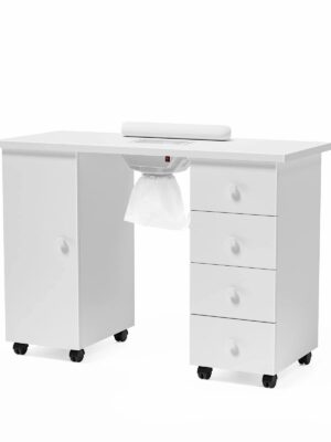 OmySalon Manicure Table Nail Desk w/Electric Downdraft Vent