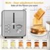 whall Toaster 2 slice Stainless Steel Toasters with Bagel, Cancel, Defrost Function, for Various Bread Types