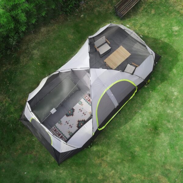 2079674401344b009a57c9f43ca939a3 UNP Camping Tent 10-Person-Family Tents, Parties, Music Festival Tent, Big, Easy Up, 5 Large Mesh Windows, Double Layer, 2 Room, Waterproof, Weather Resistant, 18ft x 9ft x78in
