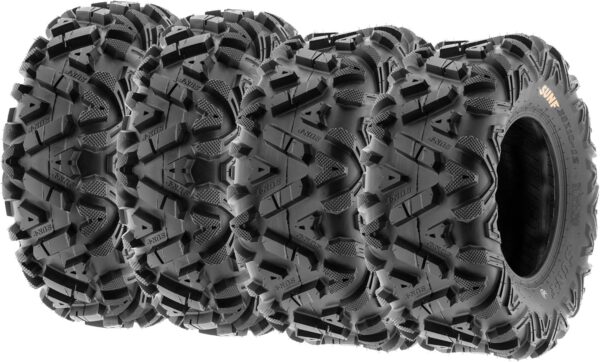 2089b270dbe546b9ad6ed6d767d11b36 Set of 4 ATV UTV all-terrain Tires 25x8-12 Front & 25x10-12 Rear, 6 PR, Tubeless A033