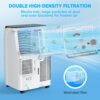 Portable Air Conditioner Cools Up to 700 Sq.Ft, 3-IN-1 Energy Efficient Portable AC Unit with Remote Control & Installation Kits for Large Room, Campervan, Office, Temporary Space
