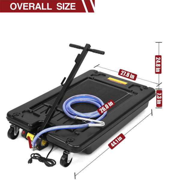 237164d4dcca4840835b4be1c35f048b-1 17 Gal Electric Oil Drain with 110V Pump & 8 Ft Hose,Low Profile & T Folding Handle Oil Drain Cart for Truck Cars SUVs