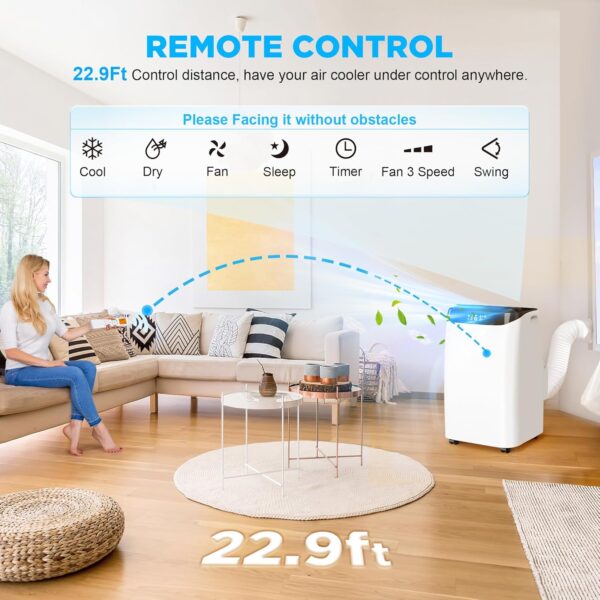 24897ad7b00b4ec8a5c207a2d116525a 14000 BTU Portable Air Conditioners with Remote Control, 3-in-1 Free Standing Cooling AC Unit with Fan & Dehumidifier, Cools Room up to 700 sq.ft, Smart/Sleep Mode,3 Speed,Auto Swing,24H Timer