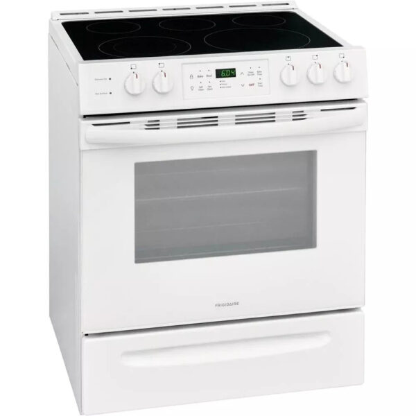 251dab129b994dca9e0d32fb4a6519ef 30 in. 5.0 cu. ft. Single Oven �� White with NVS Black Glass