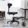VIVO Cross-Legged Office Chair – Adjustable Height Floor Chair with Back Support for Yoga, Meditation, and ADHD (Black, CHAIR-CL02B-R)