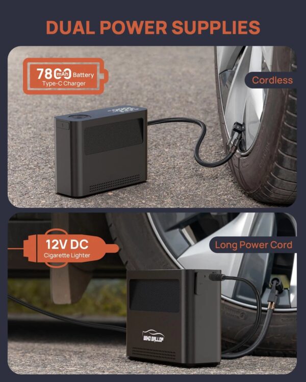 272ad59db9fa473293d32ce6ce3dfb32 Tire Inflator Portable Air Compressor, Rechargeable Electric Paddle Board Pump 150PSI, 3X Faster Inflation 9 Pump Modes,Auto Air Pump for Car Tires Motorcycle Bike Ball SUP Tent Kayak Float