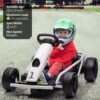 24V Go Kart for Kids 8-12, 300W*2 Motors, 9Ah Battery, 8MPH Speed, Music, Horn, 175lbs Max Load – White