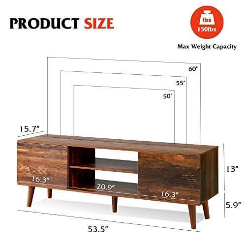2843b418cd0547648b366467b678d42c WLIVE TV Stand for 55 60 inch TV, Mid Century Modern TV Console, Entertainment Center