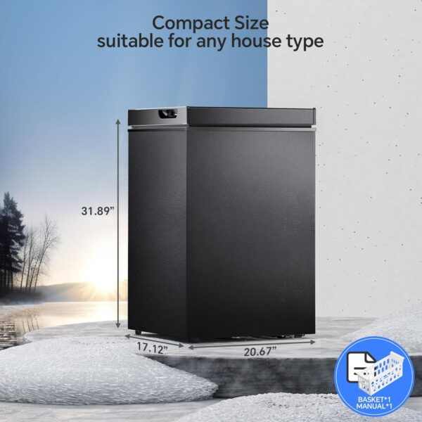 287fa8bca3d04a24a01b7fff58a0b21b 3.5 Cubic Feet Chest Freezer with 2 Removable Baskets Free Standing Top Open Door Compact Freezer with Adjustable Temperature for Home/Kitchen/Office/Bar (3.5 Cubic Feet, White)