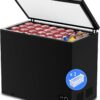 3.5 Cubic Feet Chest Freezer with 2 Removable Baskets Free Standing Top Open Door Compact Freezer with Adjustable Temperature for Home/Kitchen/Office/Bar (3.5 Cubic Feet, White)