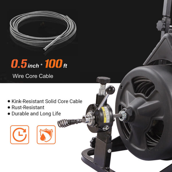 2de54ae3240a44e1ad0414cee85b4f0e XtremepowerUS 45078 45078 Drain Snake Commercial w/Attachments 100' Electric Sewer