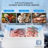 3.5 Cubic Feet Chest Freezer with 2 Removable Baskets Free Standing Top Open Door Compact Freezer with Adjustable Temperature for Home/Kitchen/Office/Bar (3.5 Cubic Feet, White)