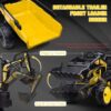 3-in-1 Ride-On Tractor, 24V Electric, Excavator & Bulldozer, Remote Control, LED, Music, USB/Bluetooth max 66 lbs – Bright-yellow
