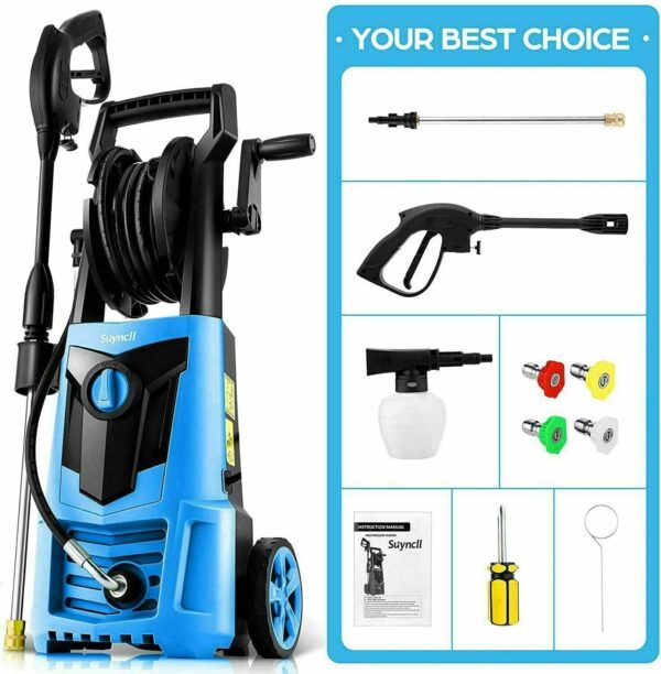 2f2819cbbdac4be088f2579ce7a0288e Suyncll Electric Pressure Washer 3000PSI, 2.4GPM High Power Washer Cleaner NEW