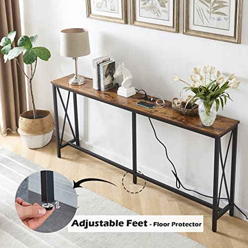 2f3e37609eed46c8bbf354dc6f78b170 SUPERJARE 70 Inch Console Table with 2 Outlet and 2 USB Ports